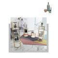 Iron shelves floor marble multi-layer bedroom creative storage rack living room storage rack